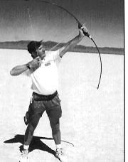 Mike Willrich shooting in the American longbow class, Nevada, 1999